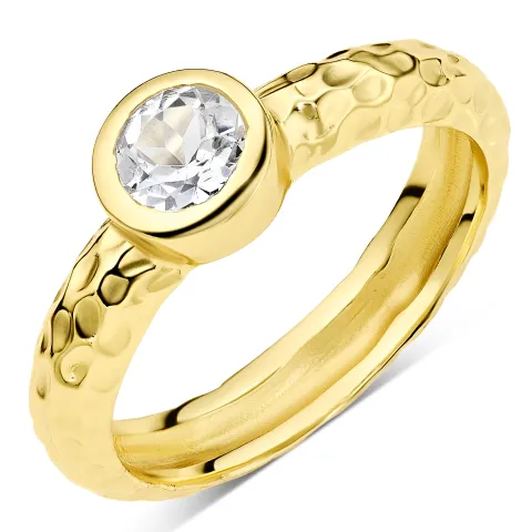 kirkas quartz sormus kullattu messinki - Eliné