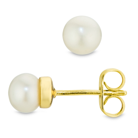 5 mm helmi nappikorvakorut  kullattu messinki - Eliné