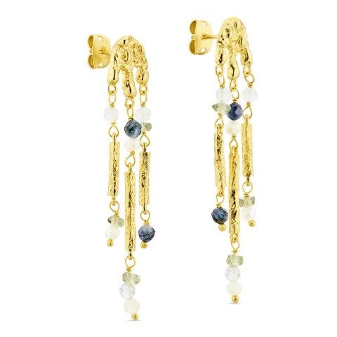 monivärinen korvarenkaat  kullattu messinki - Eliné