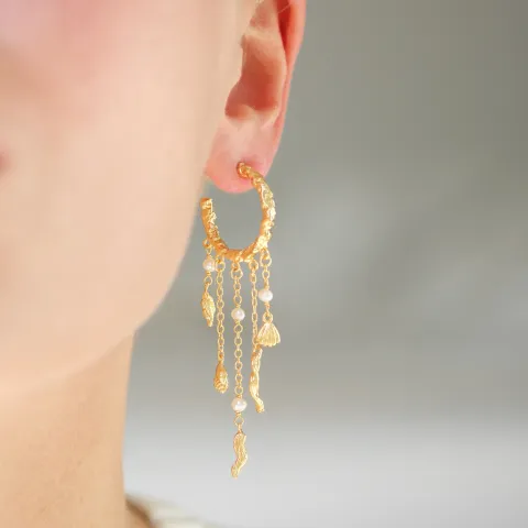 helmi ketjukorvakorut  kullattu messinki - Eliné