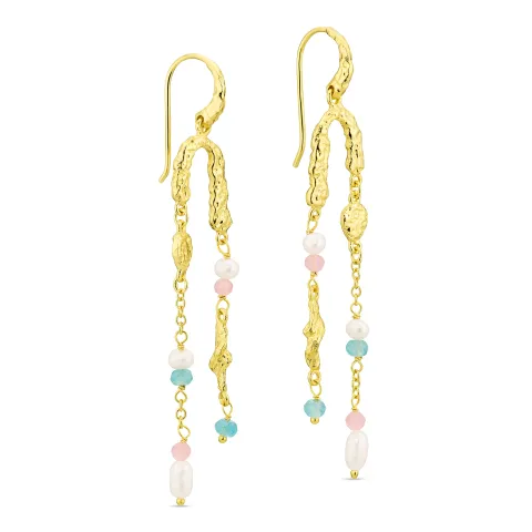 pitkät ketjukorvakorut  kullattu messinki - Eliné