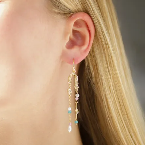 pitkät ketjukorvakorut  kullattu messinki - Eliné