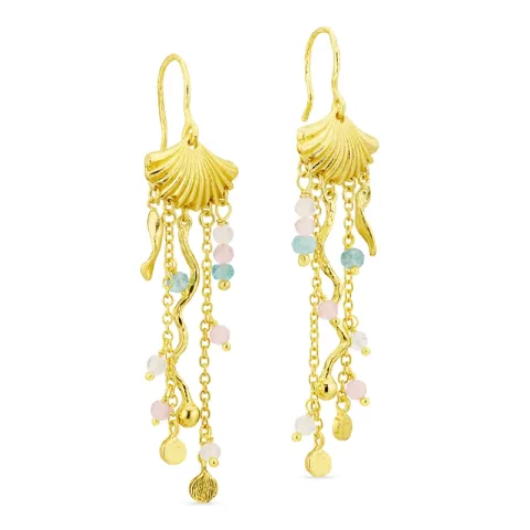 pitkät ketjukorvakorut  kullattu messinki - Eliné