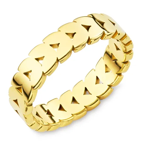 vedenkestävät lehti sormus kullattu teräs - OCEANA