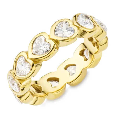 vedenkestävät sydän sormus kullattu teräs - OCEANA