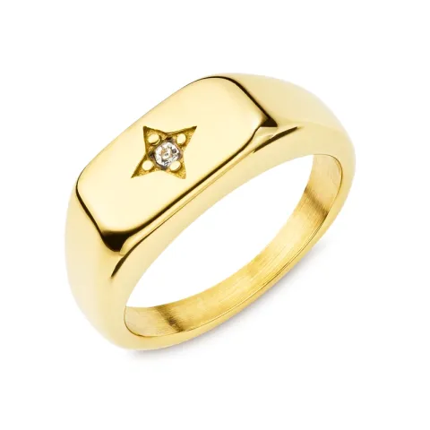 vedenkestävät tähti sormus kullattu teräs - OCEANA