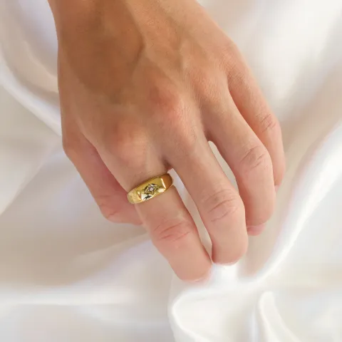 vedenkestävät tähti sormus kullattu teräs - OCEANA