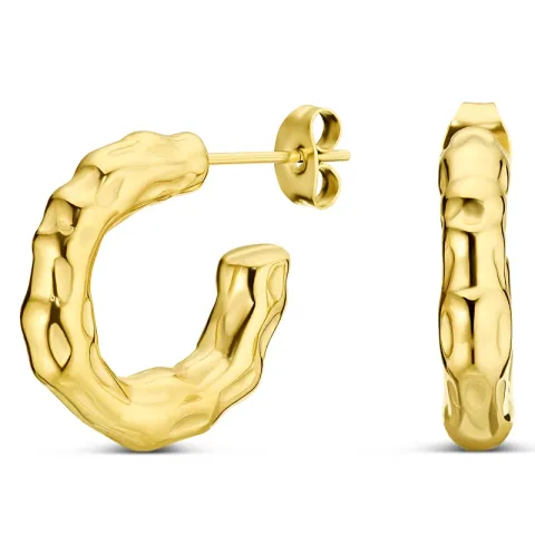 vedenkestävät rengaskorvakorut  kullattu teräs - OCEANA