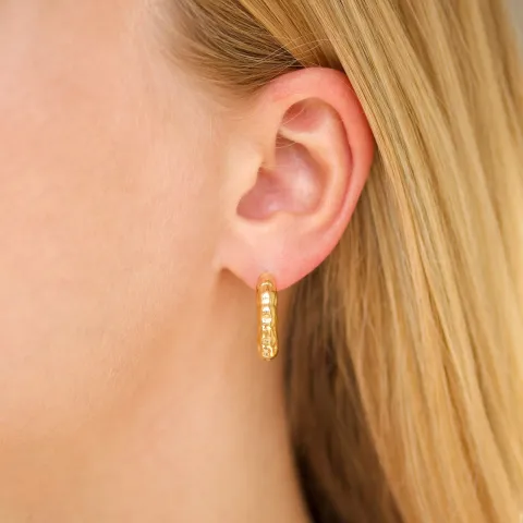 vedenkestävät rengaskorvakorut  kullattu teräs - OCEANA