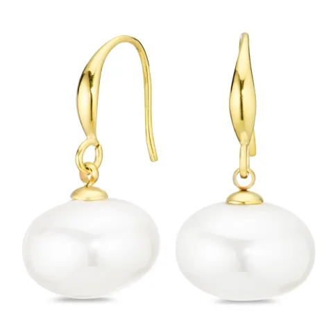 vedenkestävät helmi korvarenkaat  kullattu teräs - OCEANA