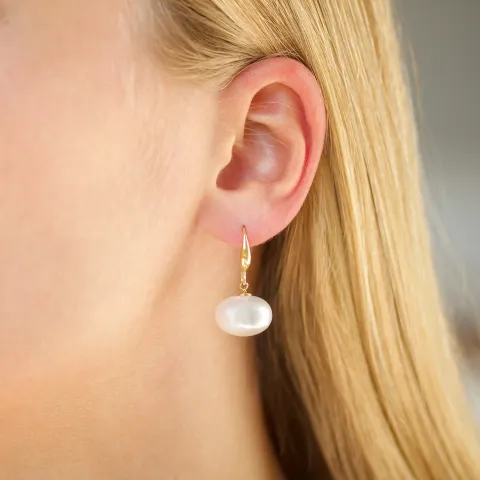 vedenkestävät helmi korvarenkaat  kullattu teräs - OCEANA