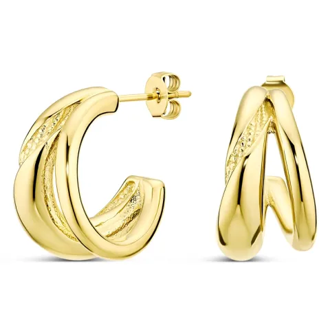 vedenkestävät rengaskorvakorut  kullattu teräs - OCEANA