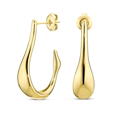 vedenkestävät rengaskorvakorut  kullattu teräs - OCEANA