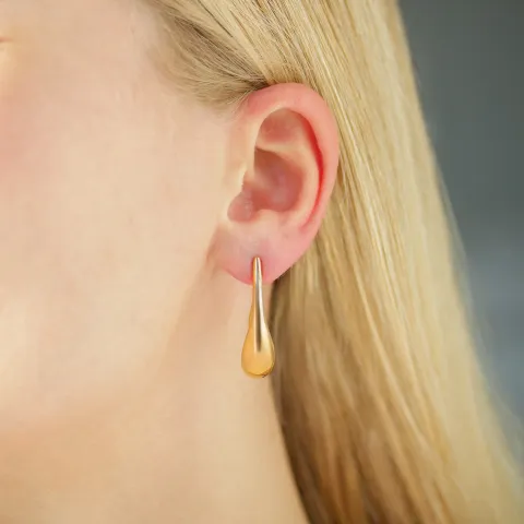 vedenkestävät rengaskorvakorut  kullattu teräs - OCEANA