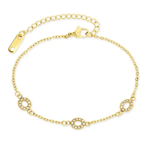 vedenkestävät zirkoni rannekoru kullattu teräs - OCEANA