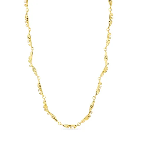 vedenkestävät zirkoni kaulaketju kullattu teräs - OCEANA