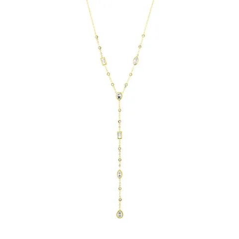 vedenkestävät zirkoni kaulaketju kullattu teräs - OCEANA