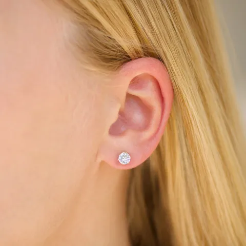 5 mm vedenkestävät zirkoni nappikorvakorut  kullattu teräs - OCEANA