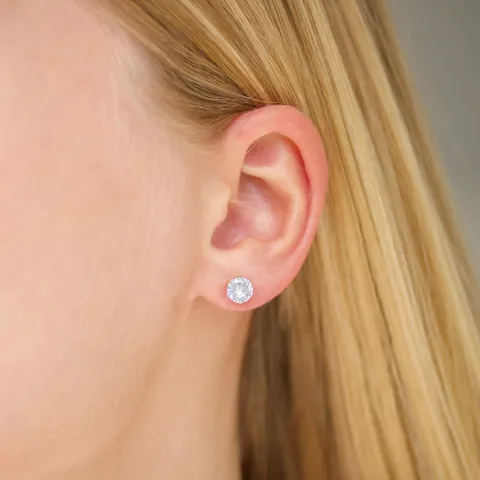 6 mm vedenkestävät nappikorvakorut  kullattu teräs - OCEANA