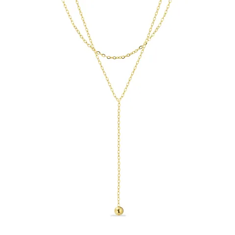 vedenkestävät Y-kaulakoru kullattu teräs 38 + 4 cm x   - OCEANA