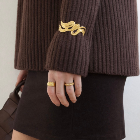 vedenkestävät rannerengas kullattu teräs - OCEANA