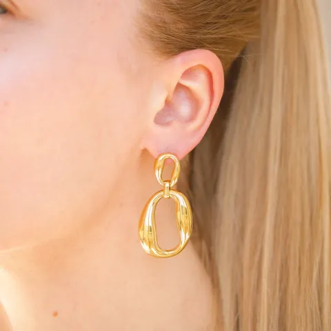 vedenkestävät korvarenkaat  kullattu teräs - OCEANA