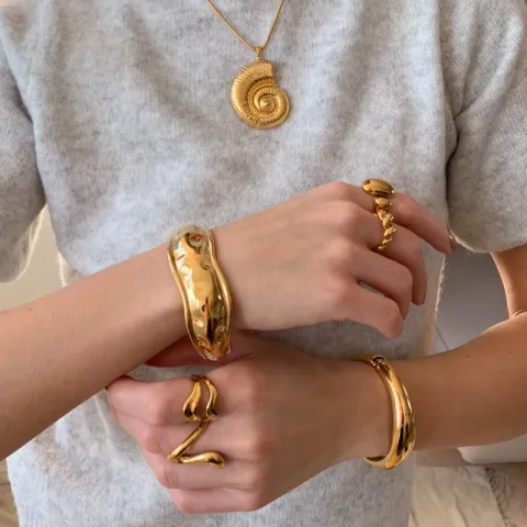 vedenkestävät rannerengas kullattu teräs - OCEANA