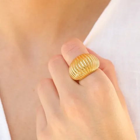 vedenkestävät sormus kullattu teräs - OCEANA