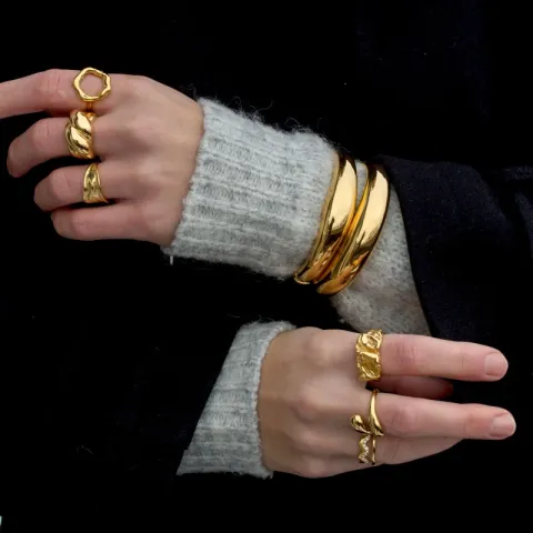 vedenkestävät rannerengas kullattu teräs - OCEANA