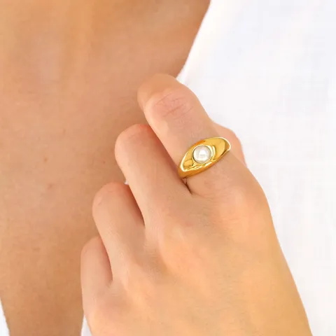 vedenkestävät sormus kullattu teräs - OCEANA