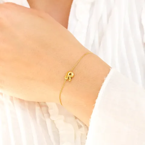 vedenkestävät r-kirjain rannekoru kullattu teräs - OCEANA