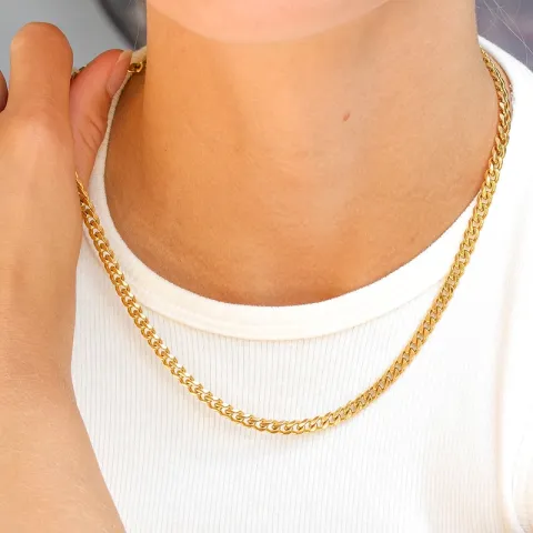 vedenkestävät kaulaketju kullattu teräs - OCEANA