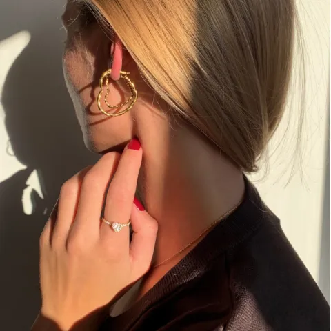 vedenkestävät sydän rengas  kullattu teräs - OCEANA