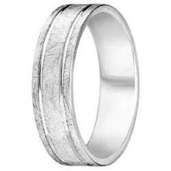 Karhea ja kiiltävä vihkisormus 14 karaatin valkokultaa