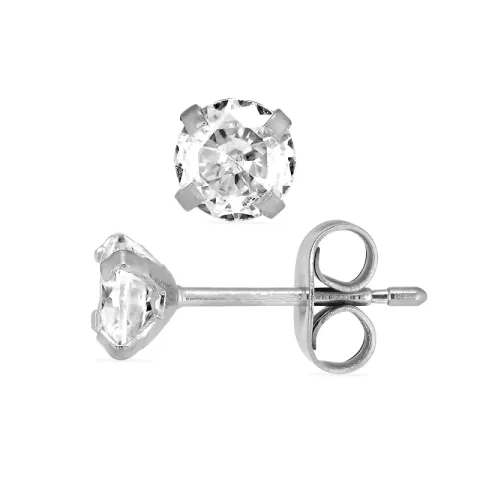 5 mm vedenkestävät solitaire-nappikorvakorut  teräs - OCEANA