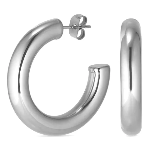 6 x 32 mm vedenkestävät rengaskorvakorut  teräs - OCEANA