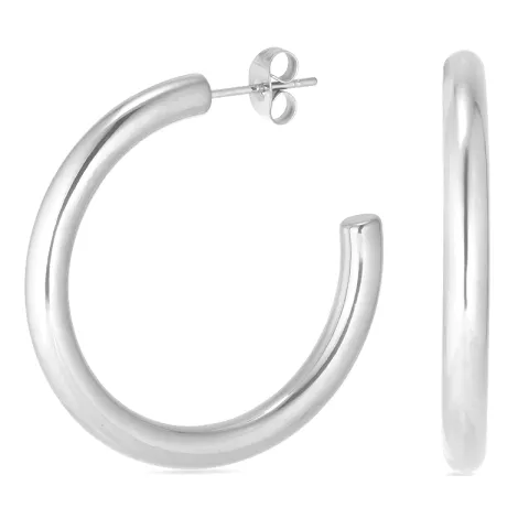 4 x 36 mm vedenkestävät rengaskorvakorut  teräs - OCEANA