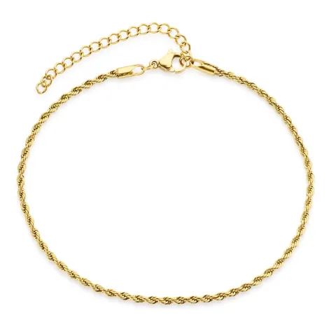 vedenkestävät nilkkaketju kullattu teräs 22 + 5 cm x 2,0 mm  - OCEANA