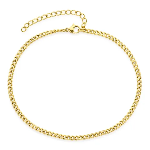 vedenkestävät nilkkaketju kullattu teräs 22 + 5 cm x 2,8 mm  - OCEANA