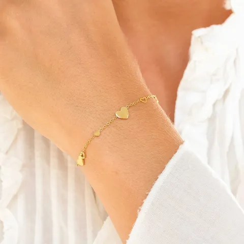 vedenkestävät sydän rannekoru kullattu teräs - OCEANA