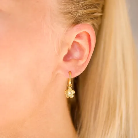 vedenkestävät kukka rengas  kullattu teräs - OCEANA