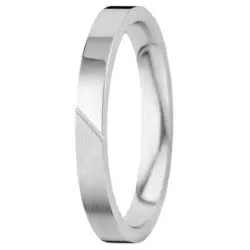 Kapea miesten vihkisormus 14 karaatin valkokultaa