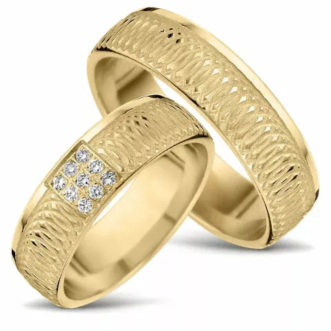kuvio vihkisormusta 14 karaatin kultaa 0,01 ct - setit