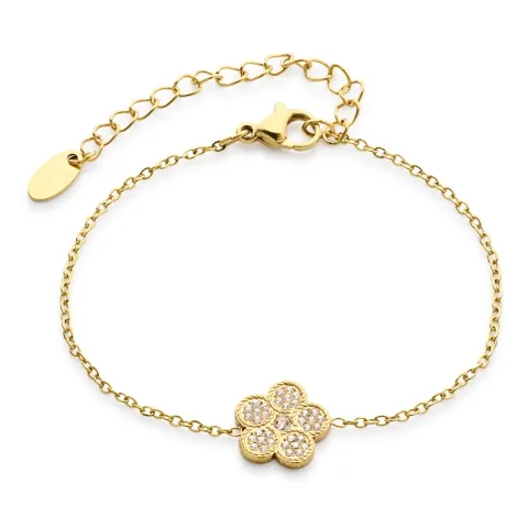 vedenkestävät kukka rannekoru kullattu teräs - OCEANA