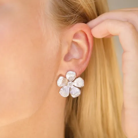 vedenkestävät kukka korvarenkaat  teräs - OCEANA