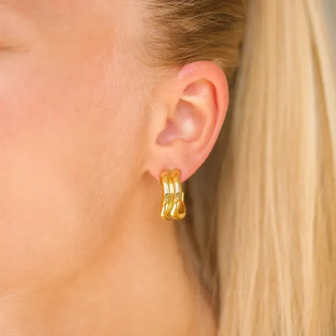 vedenkestävät korvarenkaat  kullattu teräs - OCEANA