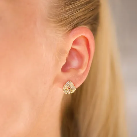 vedenkestävät zirkoni korvarenkaat  kullattu teräs - OCEANA