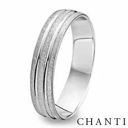 Karhea ja kiiltävä vihkisormus 14 karaatin valkokultaa