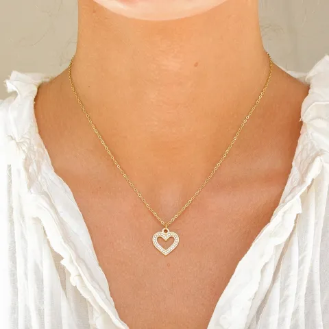 vedenkestävät sydän kaulaketju kullattu teräs - OCEANA