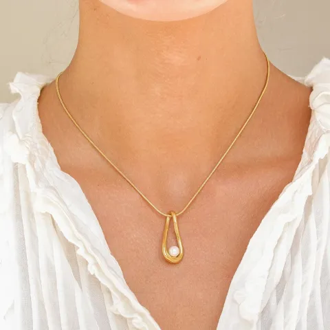 vedenkestävät pisara kaulaketju kullattu teräs - OCEANA